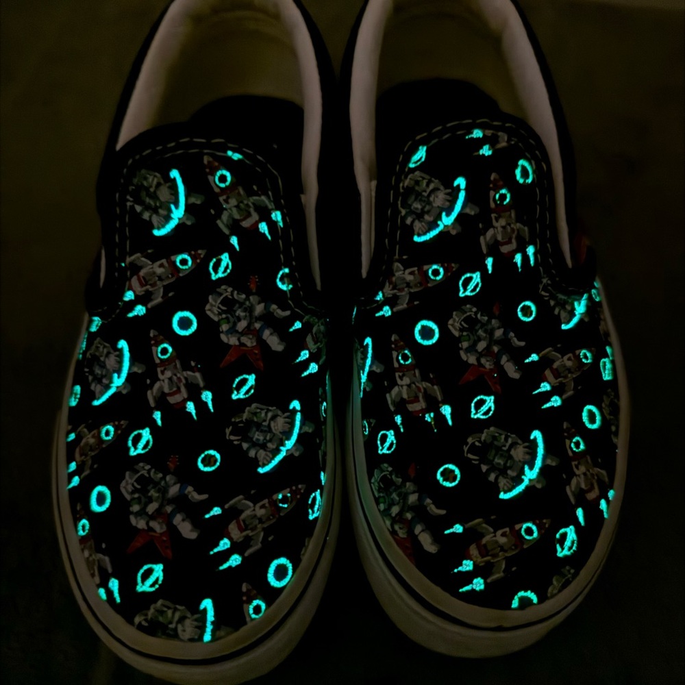 Kids glow in the dark space vans